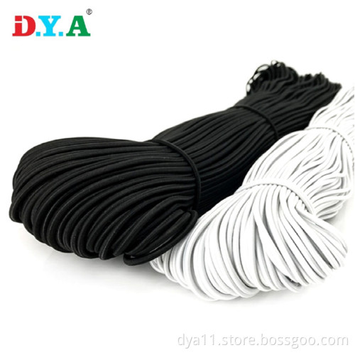 Round elastic cord 3 mm black white